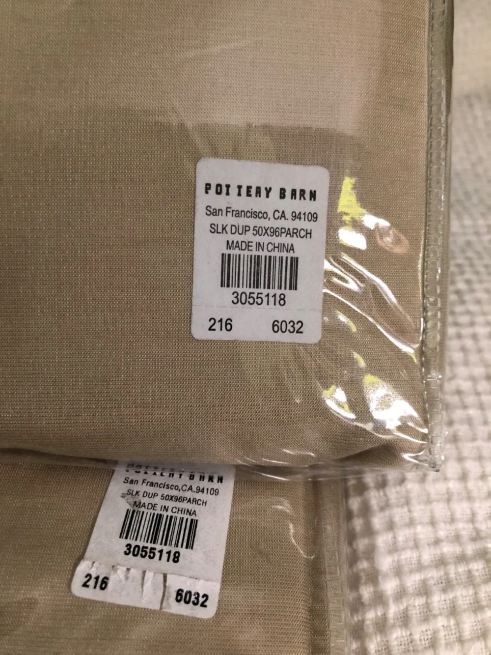Pottery Barn 50 x 96 set of 2 dupioni silk curtain panels Parchment beige tan